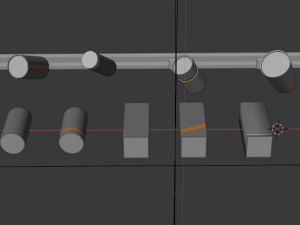 set of track lights Modello 3D