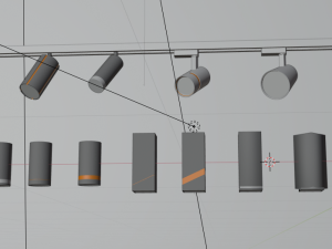 set of track lights Modello 3D