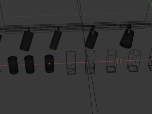 set of track lights Modello 3D
