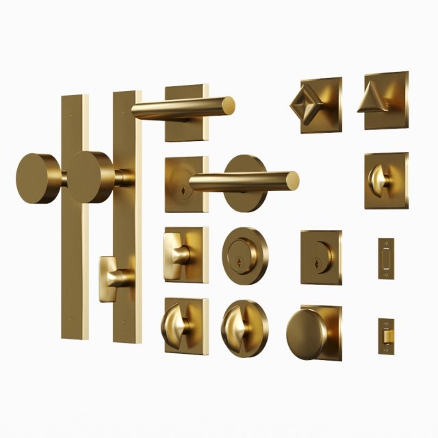 door handle by school house 3D 모델 .c4d .max .obj .3ds .fbx .stl .blend 