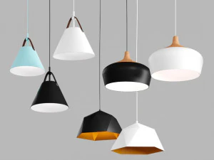 cole&ccedil;&atilde;o de luz pendente n&oacute;rdica Modelo 3D