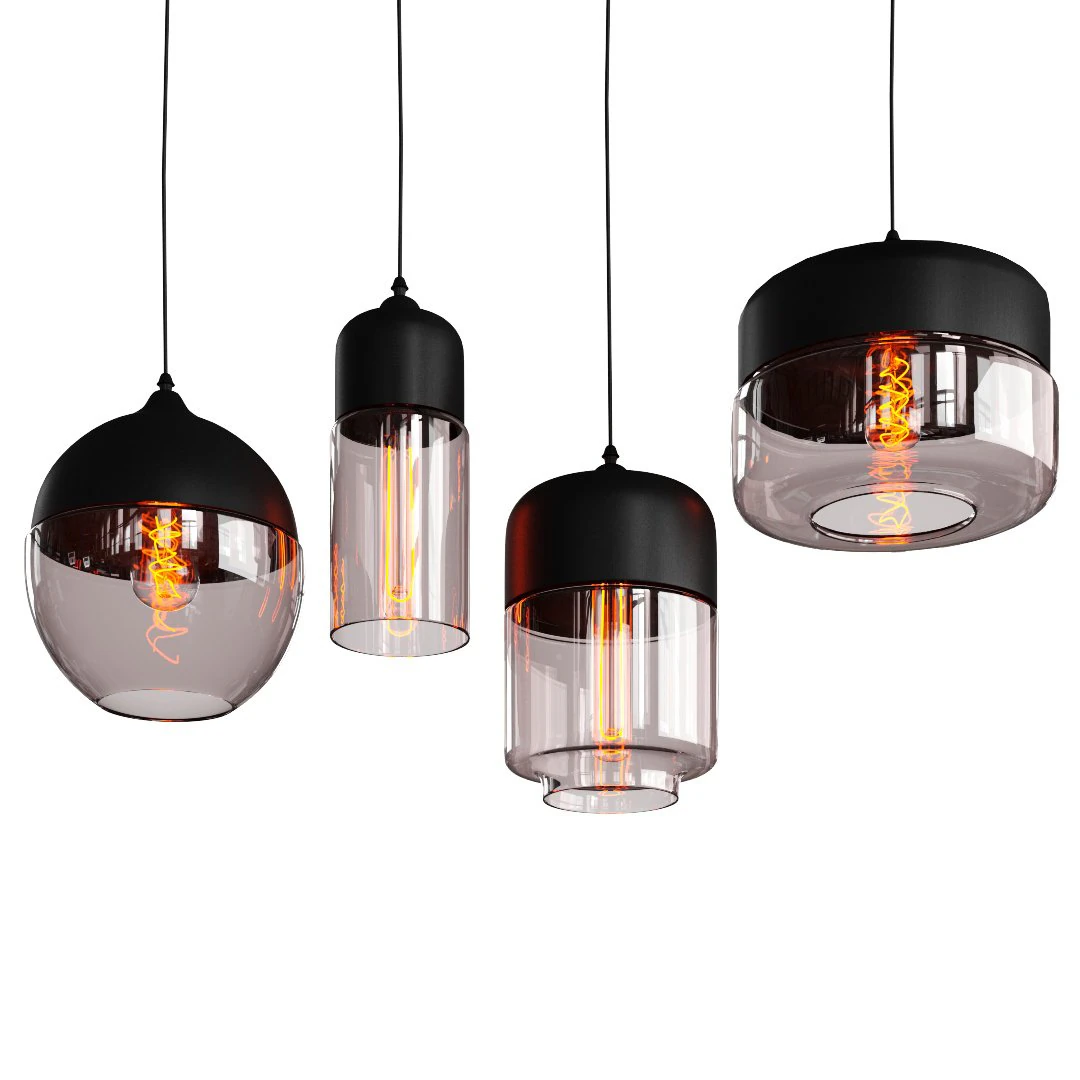nordic glass pendant light 3D Model .c4d .max .obj .3ds .fbx .stl .blend 