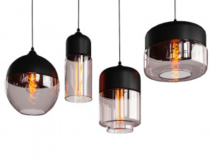 nordic glass pendant light 3D Model