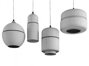 nordic glass pendant light 3D Model