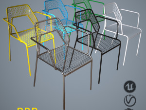 armchair outdoor lowpoly pbr chairs 3D Model