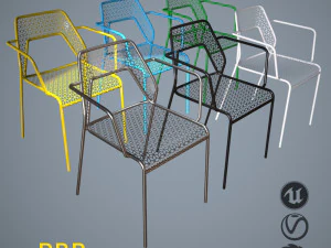 안락의자 야외 저폴리 돼지고기 의자 3D 모델