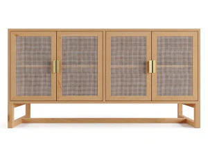 Aparador de ratán de madera Modelo 3D