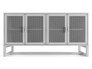 Wooden rattan sideboard Modello 3D