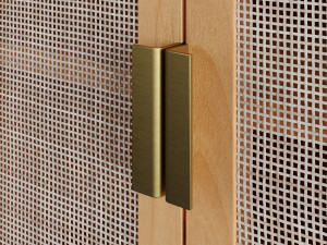 Wooden rattan sideboard Modello 3D