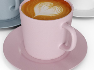 Cappuccino Mug coffee Art 3D Model