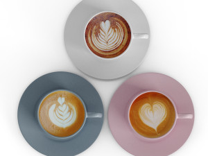 Cappuccino Mug coffee Art 3D Model