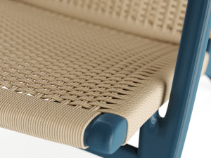 CH25 Rattan Blue Lounge Chair of Carl Hansen 3D Model
