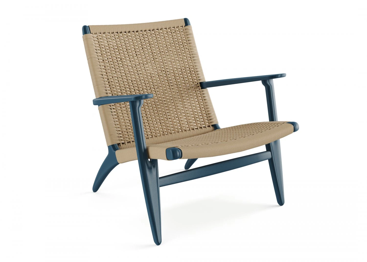 CH25 Rattan Blue Lounge Chair of Carl Hansen 3D Model .c4d .max .obj .3ds .fbx .stl .blend