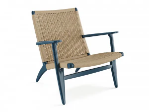 Espregui&ccedil;adeira CH25 Rattan Azul de Carl Hansen Modelo 3D