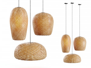 Rattan Pendant Lights vol1 3D Model