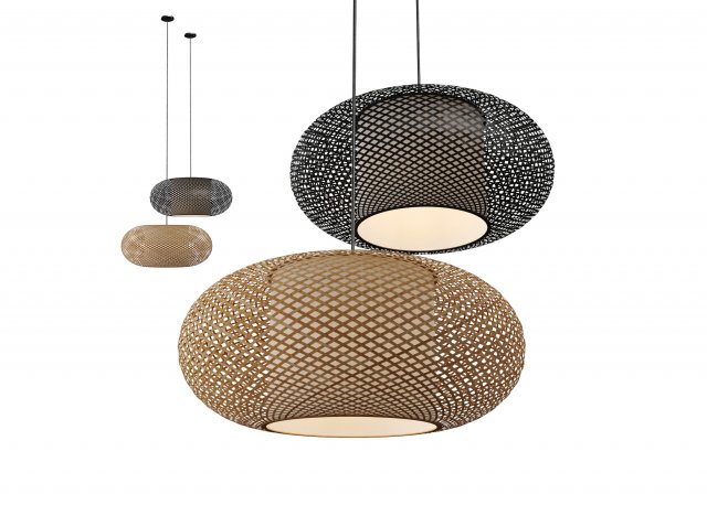 Rattan Pendant Light vol 3 3D Model .c4d .max .obj .3ds .fbx .stl .blend 