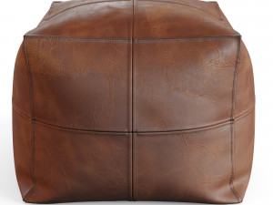 Vintage Leather Pouf Modello 3D