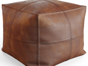 Vintage Leather Pouf Modello 3D