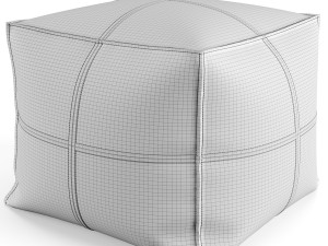 Vintage Leather Pouf Modello 3D
