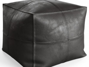 Vintage Leather Pouf Modello 3D