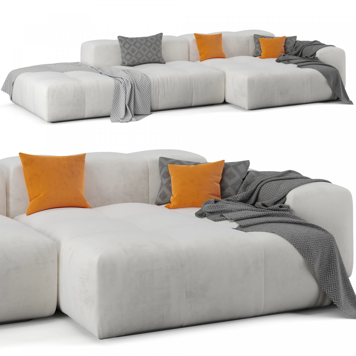 Pixel modular sofa by Saba Vol-1 3D Model .c4d .max .obj .3ds .fbx .stl .blend 