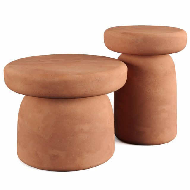 TOTOTO clay coffee table by Miniforms 3D Model .c4d .max .obj .3ds .fbx .stl .blend 