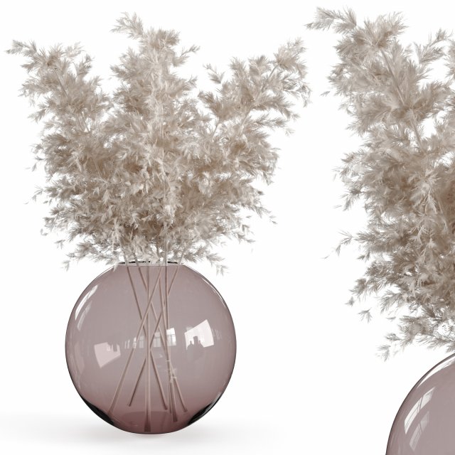 Pampass vase bouquet set 02 Modello 3D .c4d .max .obj .3ds .fbx .stl .blend 