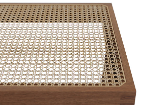 Rattan Bench by Pierre Jeanneret 3D 모델