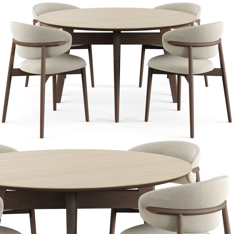 Calligaris Dining set by 3D 模型 .c4d .max .obj .3ds .fbx .stl .blend 