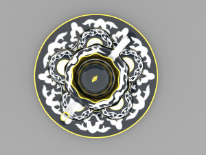 uzbek national teaport and dish Modèle 3D