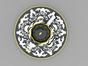 uzbecki narodowy herbaciarnia i danie Model 3D