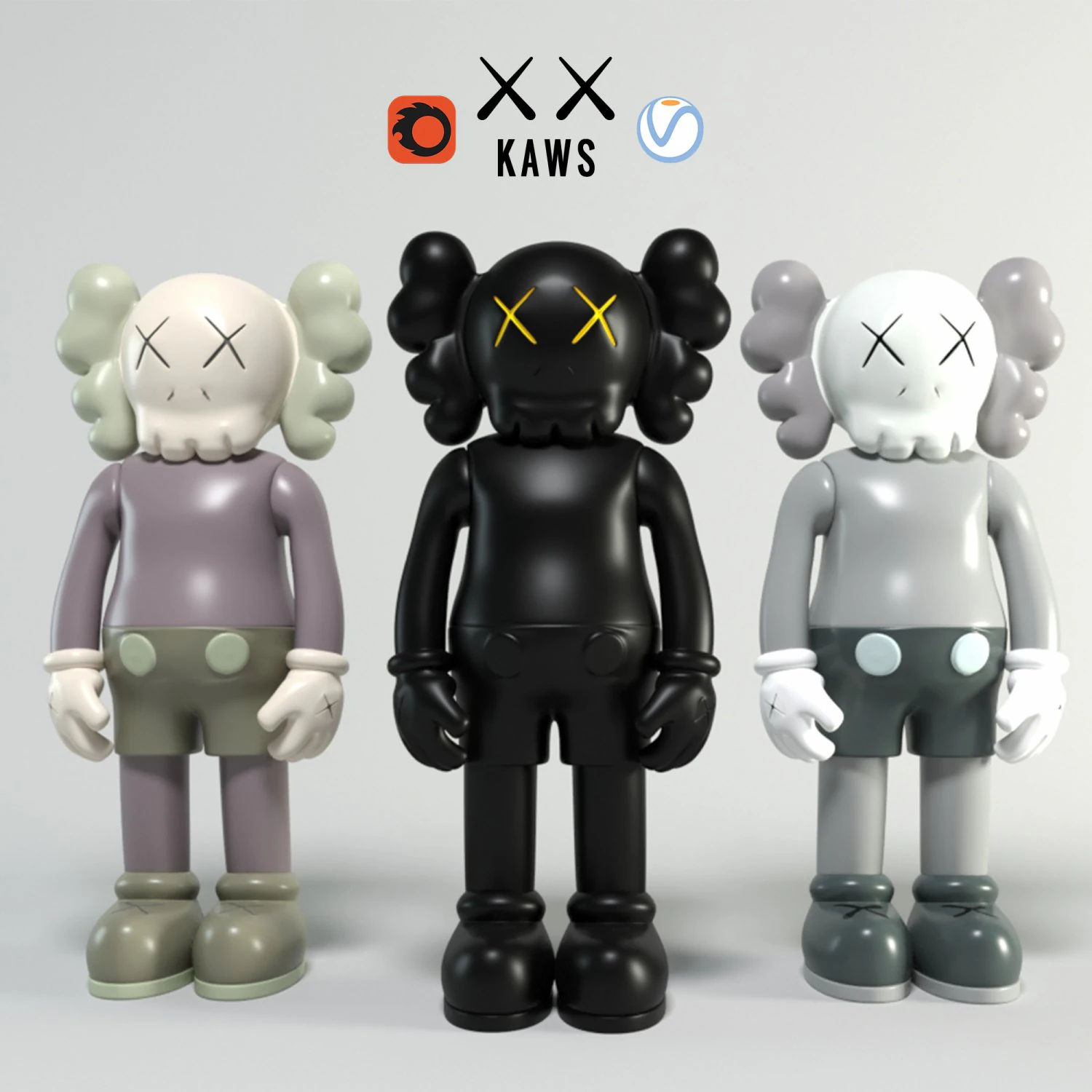 kaws toys 3D Model .c4d .max .obj .3ds .fbx .stl .blend 