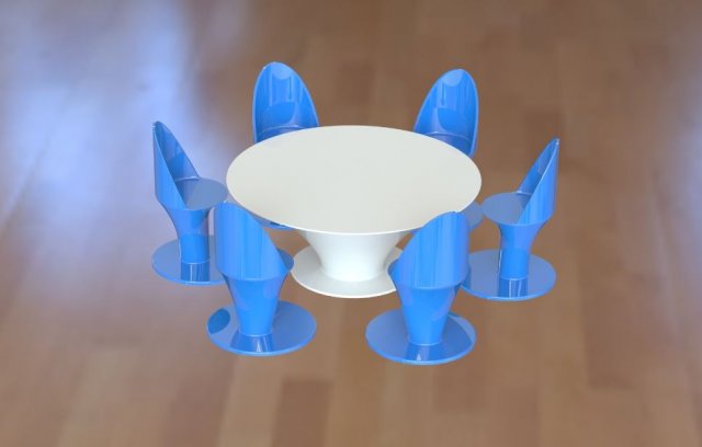 table chairs Model 3D .c4d .max .obj .3ds .fbx .stl .blend 