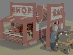 low poly jeep 3D 모델
