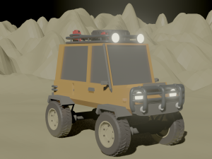 low poly jeep 3D 모델