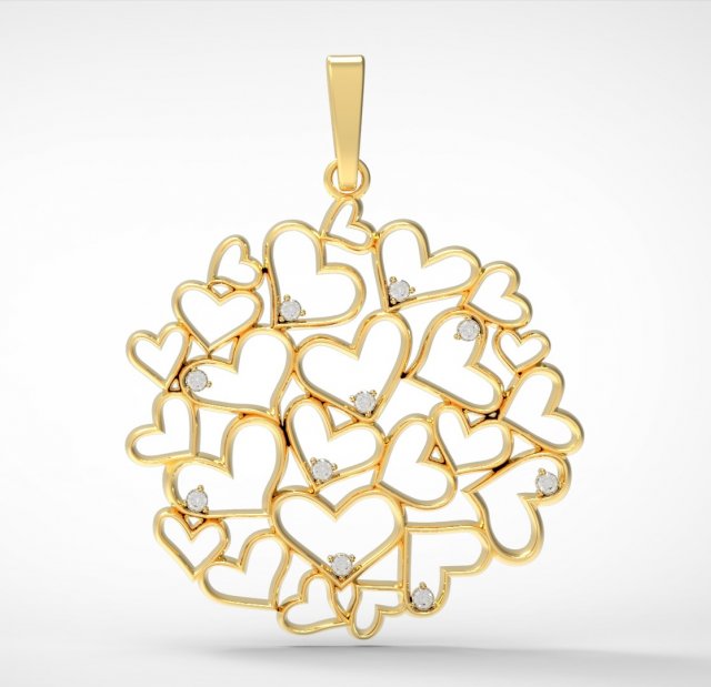 gold hearts 3d print model Modelo de Impressão 3D .c4d .max .obj .3ds .fbx .stl .blend 