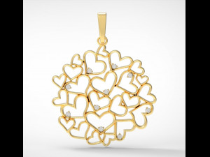 gold hearts 3d print model 3D प्रिंट मॉडल
