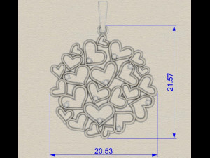 gold hearts 3d print model Modelo de Impressão 3D