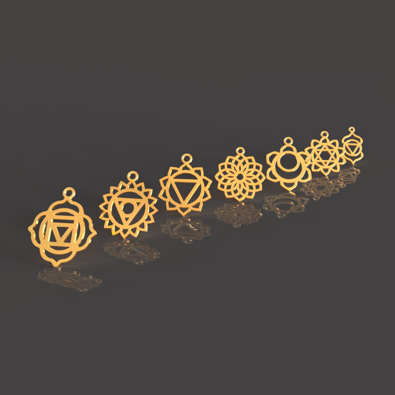 7 Chakras Modelo de Impressão 3D .c4d .max .obj .3ds .fbx .stl .blend