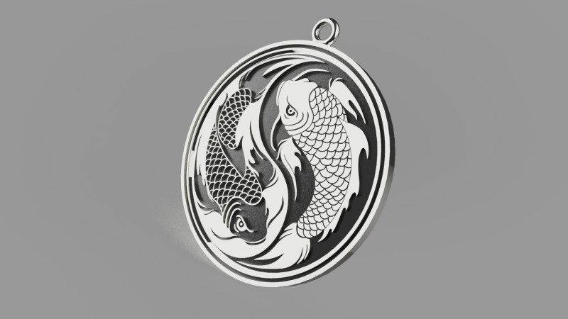 Yin yang fish Modelo de impresión 3D .c4d .max .obj .3ds .fbx .stl .blend 