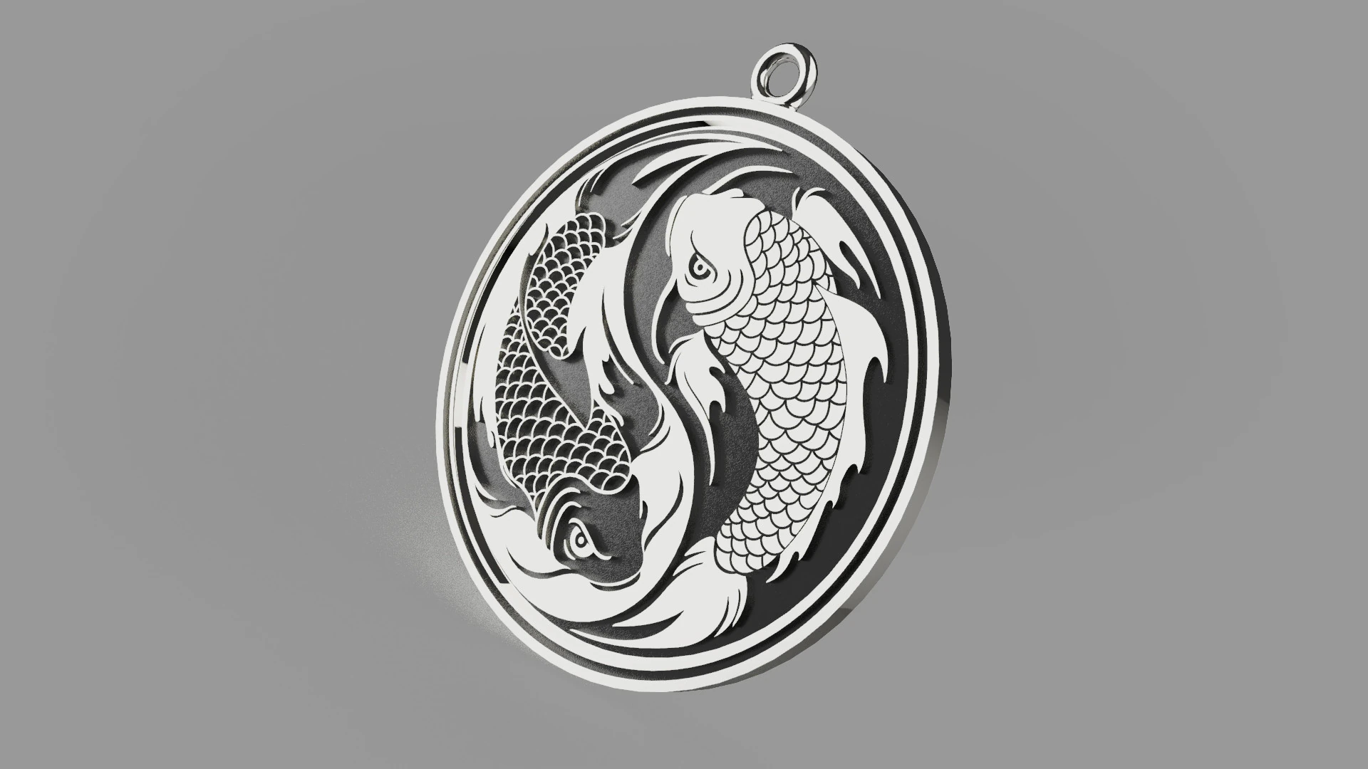 Yin yang fish 3D Print Model .c4d .max .obj .3ds .fbx .stl .blend