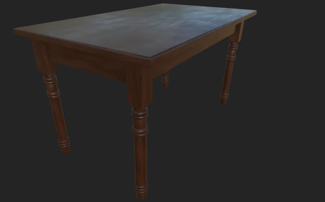 Tischrechteck 3D Modell .c4d .max .obj .3ds .fbx .stl .blend