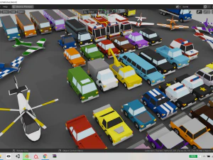 70 low poly vehicles 3D Model