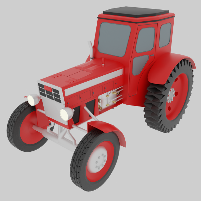 tractor 3D Model .c4d .max .obj .3ds .fbx .stl .blend 