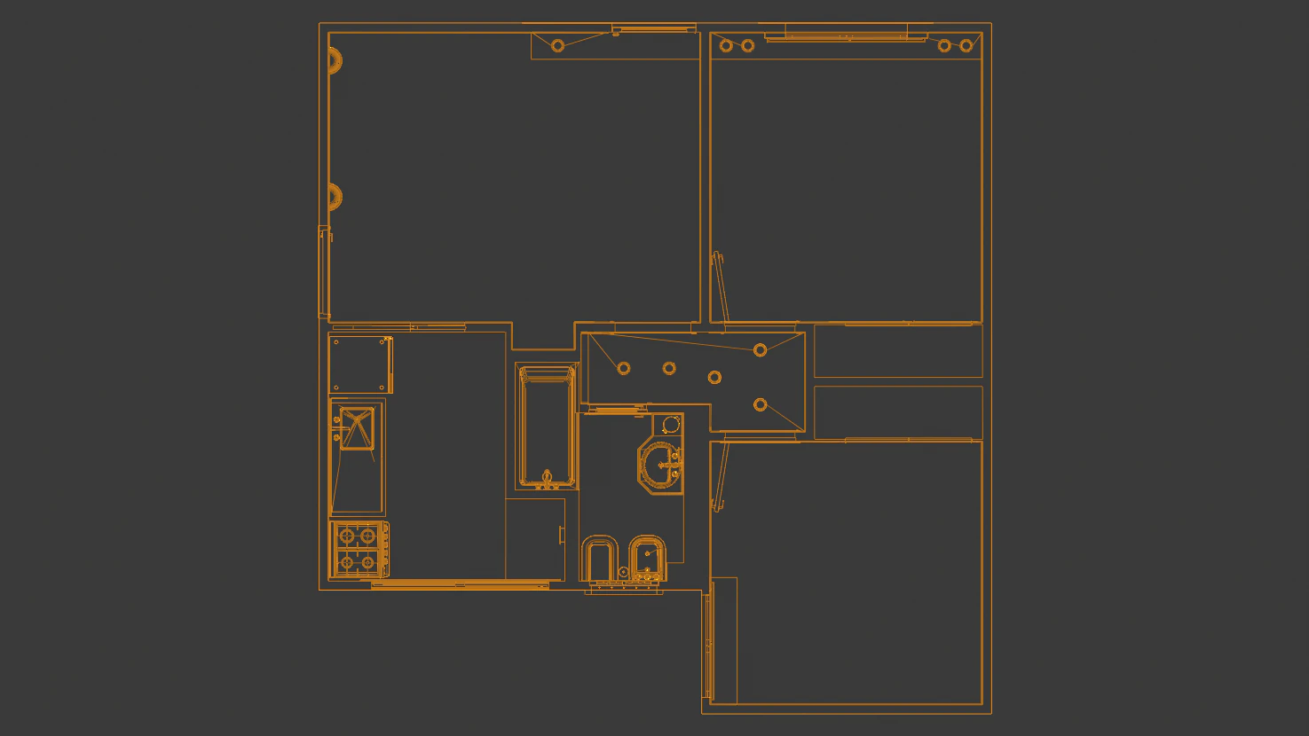 apartment 3 amb 3D Model .c4d .max .obj .3ds .fbx .stl .blend