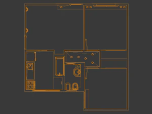 квартира 3 амб 3D Модель