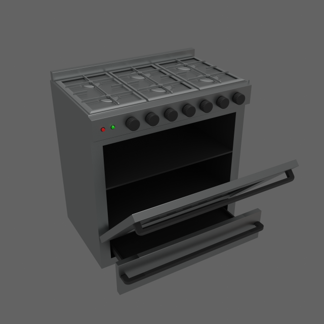 kitchen big six 3D 模型 .c4d .max .obj .3ds .fbx .stl .blend