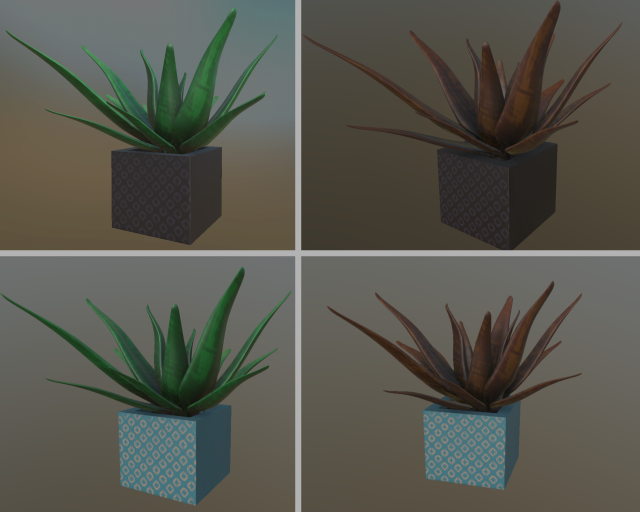 flowers with 4 different textures variation 3D Model .c4d .max .obj .3ds .fbx .stl .blend 