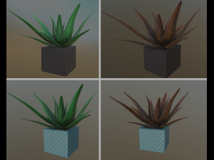 flowers with 4 different textures variation 3D Model
