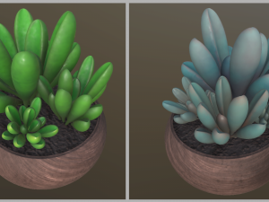 flower with 2 different texture variations 3D Model